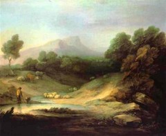 oil painting handpainted on canvas“ Mountain Landscape with Shepherd“@17083