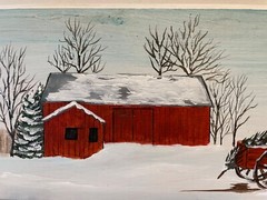 23″ x 6″ Original Acrylic Painting on Wood…..“Winter Wonderland“