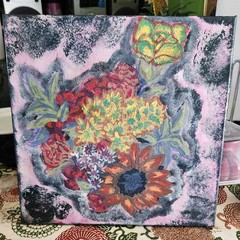 Orginal Floral Acrylic Painting ‚ Namumulaklak Sa Dilim‘ 12×12, 1in Thick Canvas