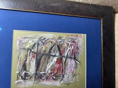 Cotrilee 2006 „Abstract Composition Scene“ Mixed Media Painting – Signed/Framed