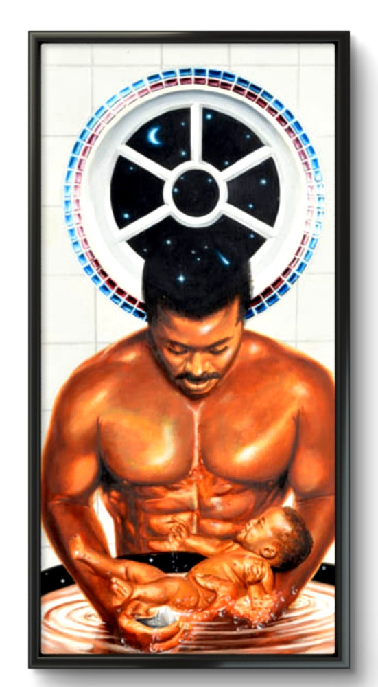 LOVELESS – „STRONG MAN“ 11 X 22 Original Oil on board