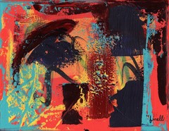 Bold Raw Colorful Urban Painting Contemporary Abstract Art Canvas 11×14 COA G18O
