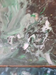 Lily Auger (1949 – ) „White and Green Explosion“ 2 Acrylic on Canvas