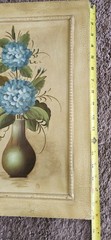 Set Of 2 Blue Hydrangea Floral Paintings Vintage Wall Decor 18×12