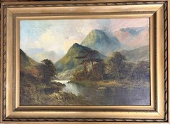 William Richard’s : Loch Pulney, River Teith , Oil On Canvas , Signed
