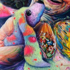 ALAIN DONATE SURREAL Oil Painting CANVAS Collectible ORIGINAL CUBAN ART 36″X48″