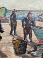Impressionist Fisherman at the Beach Sea Baltic North Sea Fishing Skagen Denmark