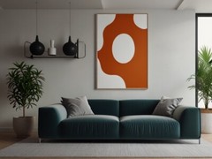 Scandinavia round organic shape LARGE acrylic painting