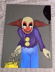 “clown” original hand painted acrylic on canvas painting