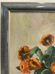 Julius Delbos „Marigolds“ SIGNED 31″x28.5″ Oil on Canvas