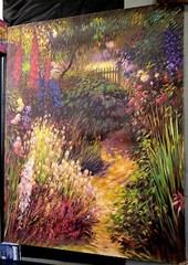 Large Unframed Garden Lithograph Print on Paper Signed By The Artist 349/350