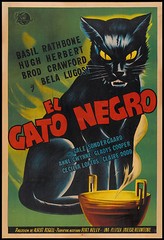 A1 Print for glass frame Vintage advert black cat film movie poster painting