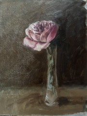 “Lone English” Original Painting Floral Oil On Canvas 11×14 Inches Unframed