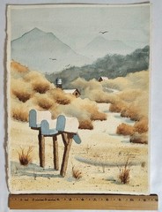 Vintage Water Color On Lithograph Paper SIGNED 14×11.5″