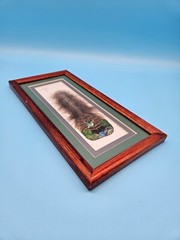 Hand Painted Feather Humming Bird Framed Signed By Artist Bird Decor Unique