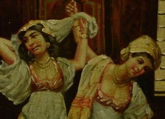 Old painting Copy after Fabio FABBI (1861-1946) Dancing Women Oil 26.4×22.4 in