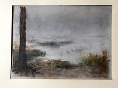 FRANZ EHMKE * 1928-2018 GDR PAINTER PASTEL LIEPNITZSEE WANDLITZ BRANDENBURG FOG