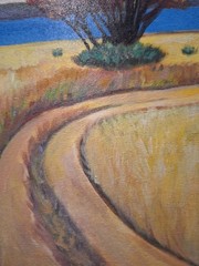 Original Landscape Path Acrylic 8×8 Wood Panel Painting Home Decor