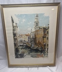 Venice Framed Watercolor Rio Re San Barbara Giovanni Letini Ltd 172/300