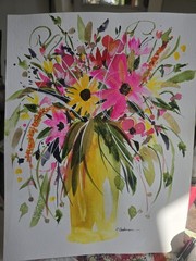 Original Signed Watercolor. Roses. Wall art. 12 x 9.floral. Abstract. Modern art