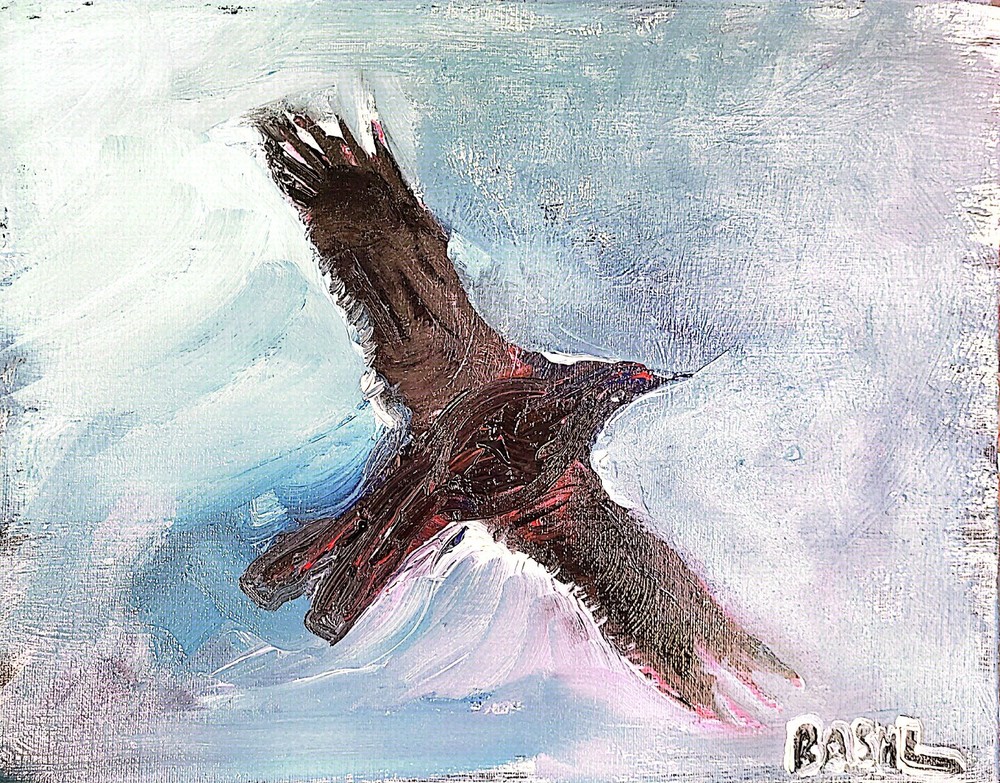 Grackle Unique Abstract Expressionism Wall Art Canvas Board 11×14