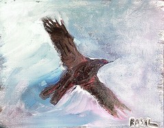 Grackle Unique Abstract Expressionism Wall Art Canvas Board 11×14