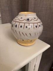Hand Painted Studio Pottery Bud Vase Speckled Ceramic Small Vase