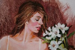 YARY DLUHOS Woman Female Figure Romance Portrait Original Art Oil Painting