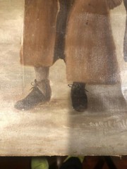 Antique African American painting L.V FARMER OLD RARE