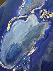 Original Acrylic Painting 11″ x 14″ – Abstract Cloudscape Blues Signed Art 2024