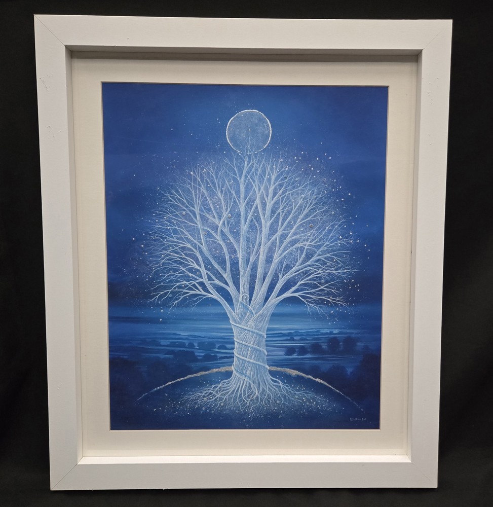 Mark Duffin „Winters Blessing“ Original Acrylic Painting w/Silver Leaf 16×20