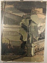 Old Oil Monument In The Park Of A Castle Cubism 83 X 60 CM Versailles