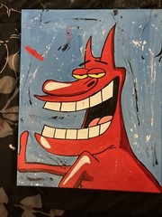 Cow And Chicken The Red Guy Painting
