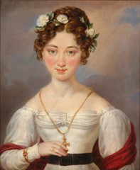 Attributed to Carl von Sales „Austrian lady & her adult children“ 3 portraits(m)
