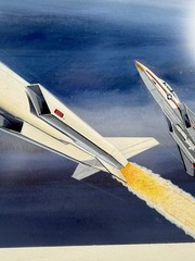 Original Airplane Missile Prototype Painting