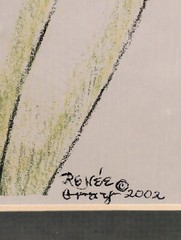 2002 Renee Gray Colored Pencil DRAWING of an IRIS Flower Signed 14″ x 11″ Matted