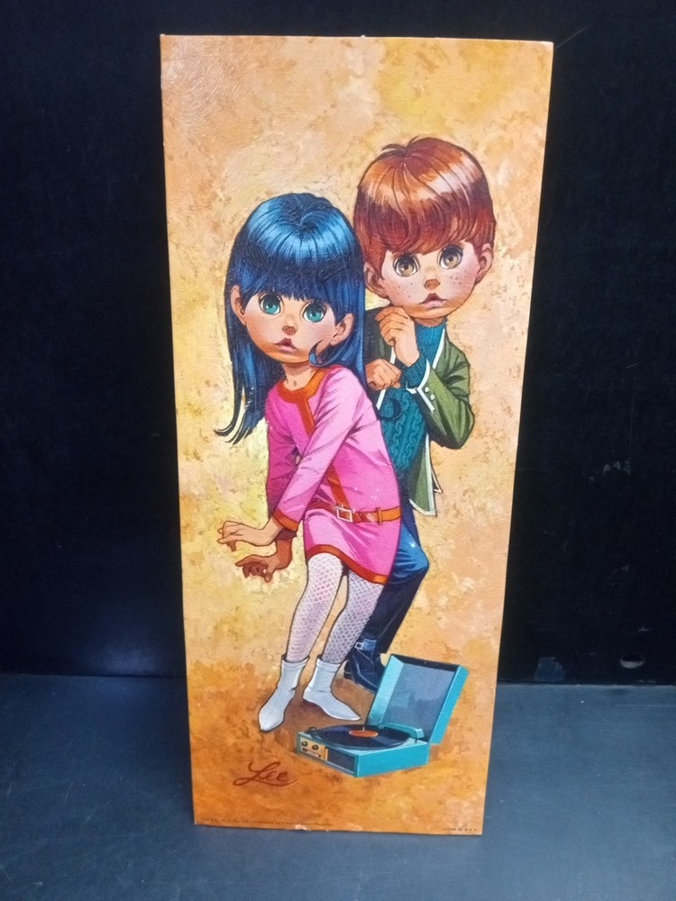 Vintage Lee Big Eyed Boy And Girl „Go-Go“ Teen Rocker 1960s Retro Mod