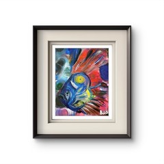 Angel Fish Colorful Neo Expressionist Original Wall Art