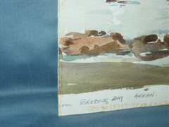 Original Watercolor Painting EDWARD WESSON Dover Beach Signed Brodick Bay