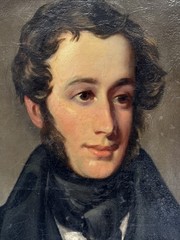 ANTIQUE PAINTING PORTRAIT MAN MEN 18TH TO 19TH CENTURY AMERICAN HEIRLOOM AS IS
