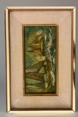 Vintage 1960’s Nautical Oil Painting Sail Boats Ocean Small Framed 8” X 12”