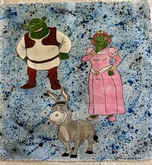 Prison Shrek Painting On Cloth Media Art