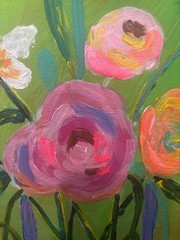 Floral Beauty: Original Painting, Abstract Flowers 11×14 Home Decor