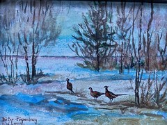 Dieter Piepenburg 1938 Neuruppin Oil Painting Rebhuhn IN The Snow Nach W.Lorenz