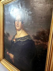 Signed AUGUST WILHELM WEDEKING Antique 19th C Biedermeier Oil on Canvas Portrait