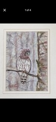 Barbara Churchley Original Pastel Owl Painting Signed Colorado Artist Framed