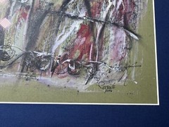 Cotrilee 2006 „Abstract Composition Scene“ Mixed Media Painting – Signed/Framed