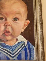 Oil Painting Original On Canvas by Jo Stephens, Young Child Baby Portrait 11×14
