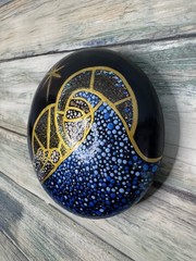 Artisan Hand Painted Handmade Stone Rock | Virgin Mary and Baby Jesus Art 4″ #A