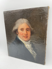 18th Century Oil on Canvas – Portrait of a Nobleman with a Powdered Wig